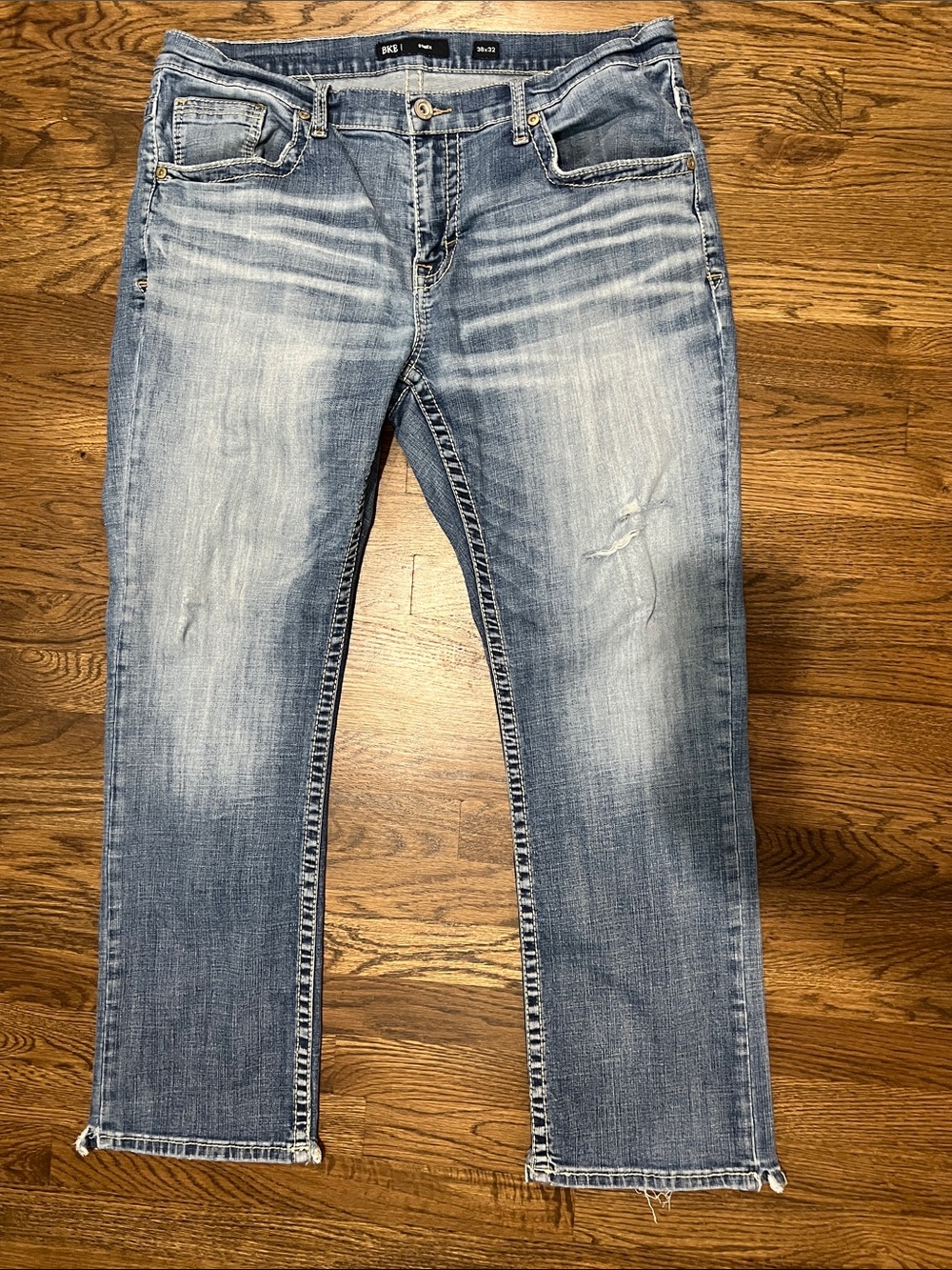 BKE Men's Light Wash Slim Straight Jeans